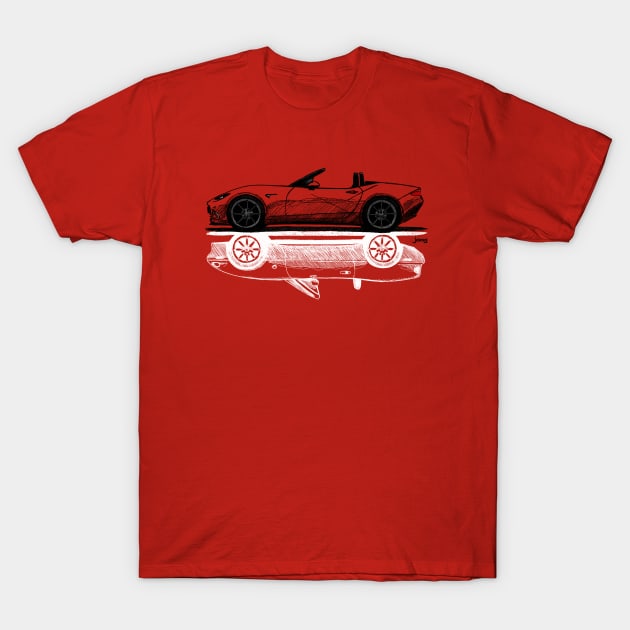 My sketch of the Japanese roadster car ND and NA T-Shirt by jaagdesign